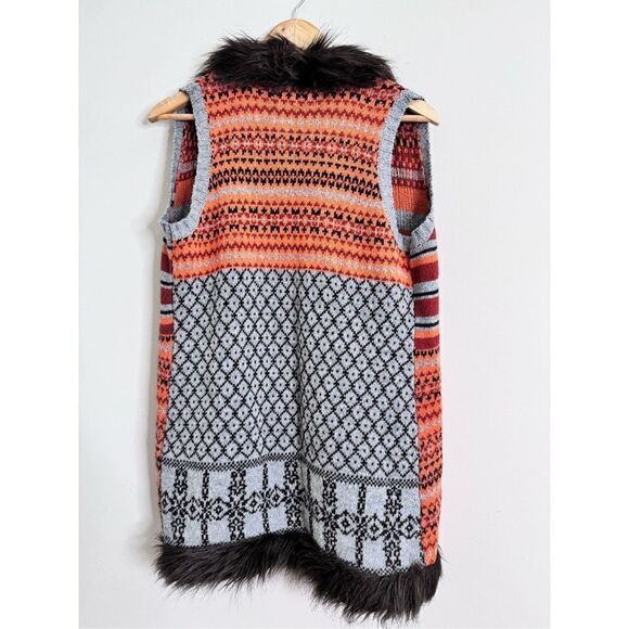 Forever 21 boho Y2K faux fur vest sz PM - Picture 6 of 6